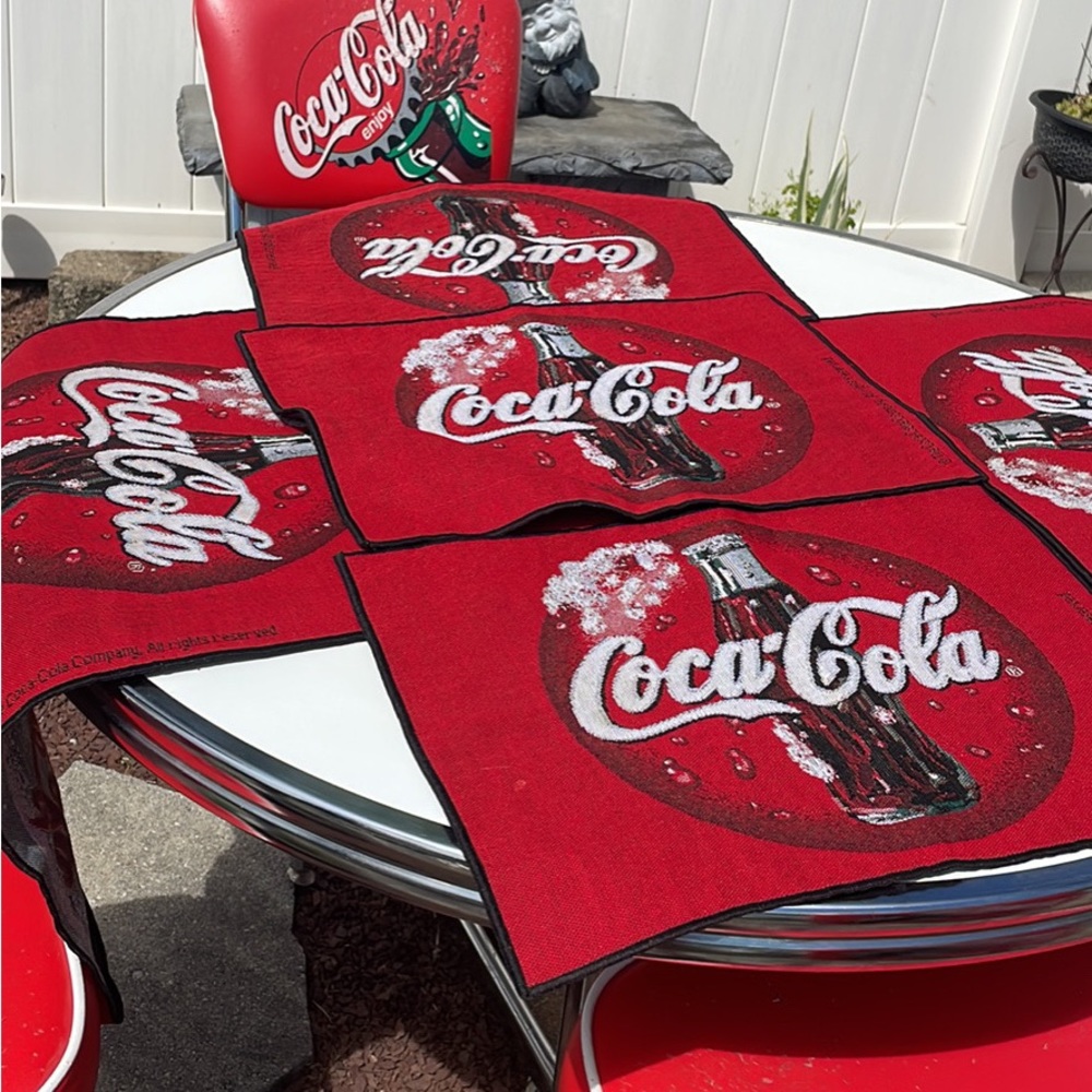 Vintage Coca Cola Placemats (4) with Matching Table Runner